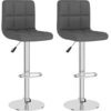 Image de vidaXL Tabouret de bar 2 pcs. Tissu gris foncé