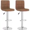 Image de vidaXL Tabouret de bar 2 pcs tissu marron