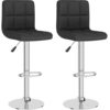 Image de vidaXL Tabouret de bar 2 pcs. noir tissu