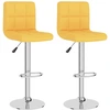 Image de vidaXL Tabouret de bar 2 pcs. jaune moutarde Tissu