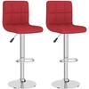 Image de vidaXL Tabouret de bar 2 pcs. Tissu rouge vin