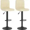 Image de vidaXL Tabouret de bar 2 pcs. Tissu crème