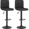 Image de vidaXL Tabouret de bar 2 pcs. noir tissu