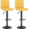 Image de vidaXL Tabouret de bar 2 pcs. jaune moutarde Tissu