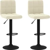 Image de vidaXL Tabouret de bar 2 pcs. Velours crème