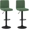 Image de vidaXL Tabouret de bar 2 pcs. Vert foncé velours