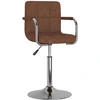 Image de vidaXL Tabouret de bar en tissu brun