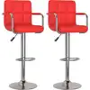 Image de vidaXL Tabouret de bar 2 pcs. Simili cuir rouge