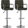 Image de vidaXL Tabouret de bar 2 pcs. Marron similicuir
