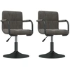 Image de vidaXL Chaise de salle à manger 2 pcs. Pivotant Gris foncé Velours
