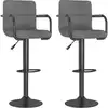 Image de vidaXL Tabouret de bar 2 pcs tissu gris clair