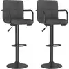 Image de vidaXL Tabouret de bar 2 pcs. Tissu gris foncé