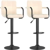 Image de vidaXL Tabouret de bar 2 pcs. Tissu crème