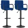 Image de vidaXL Tabouret de bar 2 pcs. Tissu bleu