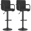 Image de vidaXL Tabouret de bar 2 pcs. noir tissu