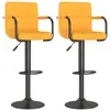 Image de vidaXL Tabouret de bar 2 pcs. jaune moutarde Tissu