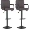 Image de vidaXL Tabouret de bar 2 pcs. Tissu taupe