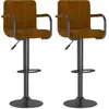 Image de vidaXL Tabouret de bar 2 pcs. velours brun