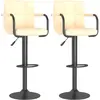 Image de vidaXL Tabouret de bar 2 pcs. Velours crème