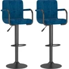 Image de vidaXL Tabouret de bar 2 pcs. Velours bleu
