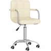 Image de vidaXL Chaise de bureau Pivotante Tissu Crème