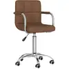 Image de vidaXL Chaise de bureau Pivotante Tissu Marron