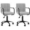 Image de vidaXL Chaise de salle à manger 2 pcs. Pivotantes Gris clair Velours