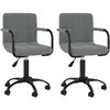 Image de vidaXL Chaise de salle à manger 2 pcs. Pivotant Gris foncé Velours