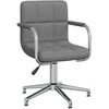 Image de vidaXL Chaise de bureau Pivotante Tissu gris clair