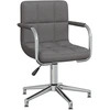 Image de vidaXL Chaise de bureau Pivotante Tissu gris foncé