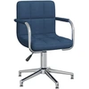 Image de vidaXL Chaise de bureau Pivotante Bleu Tissu