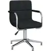 Image de vidaXL Chaise de bureau pivotante Noir Tissu