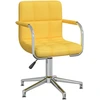 Image de vidaXL Chaise de bureau pivotante jaune moutarde Tissu