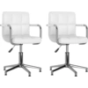 Image de vidaXL Chaise de salle à manger 2 pcs. Pivotantes Blanc Similicuir