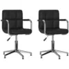 Image de vidaXL Chaise de salle à manger 2 pcs. Pivotantes Noir Similicuir