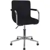 Image de vidaXL Chaise de bureau pivotante Noir Tissu