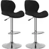 Image de vidaXL Tabouret de bar 2 pcs. noir velours