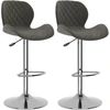 Image de vidaXL Tabouret de bar 2 pcs. Velours gris foncé