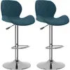 Image de vidaXL Tabouret de bar 2 pcs. Velours bleu