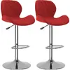 Image de vidaXL Tabouret de bar 2 pcs. Velours rouge vin