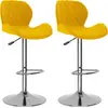 Image de vidaXL Tabouret de bar 2 pcs jaune moutarde velours