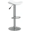 Image de vidaXL Tabouret de bar blanc Acier chromé et similicuir