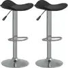 Image de Tabouret de bar 2 pcs. Noir Acier chromé et similicuir