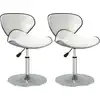 Image de vidaXL Chaise de salle à manger 2 pcs. Blanc Similicuir