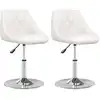 Image de vidaXL Chaise de salle à manger 2 pcs. Blanc Similicuir