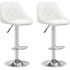 Image de vidaXL Tabouret de bar 2 pcs. Blanc Similicuir