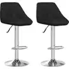 Image de vidaXL Tabouret de bar 2 pcs. noir similicuir