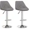 Image de vidaXL Tabouret de bar 2 pcs. Simili cuir gris