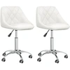 Image de vidaXL Chaise de salle à manger 2 pcs. Pivotantes Blanc Similicuir