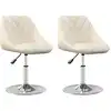 Image de vidaXL Chaise de salle à manger 2 pcs. Pivotantes Crème Velours